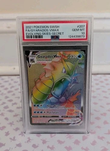 Pokemon Evolving Skies Gyarados VMAX 207/203 Rainbow Secret Rare PSA 10 Gem Mint