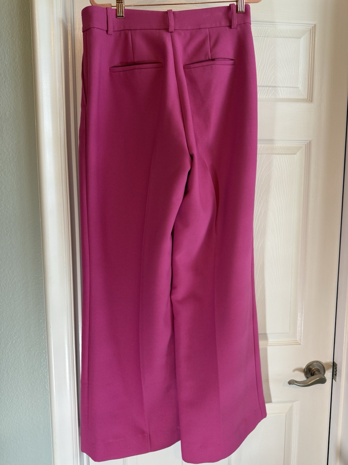 ALTRA & Other Stories Barbie Chic pantaloni rosa a vita alta gamba larga taglia 12 31" cucitura interna