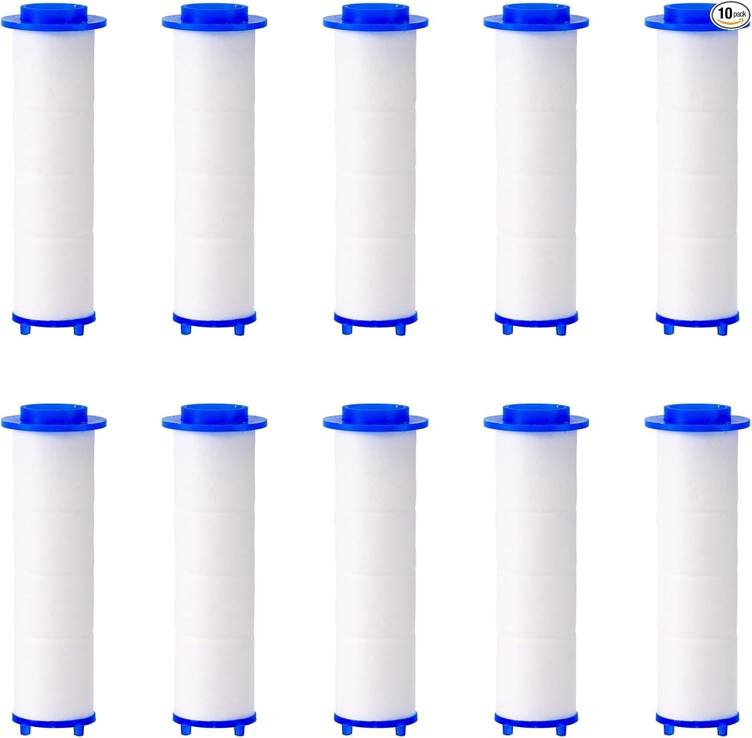 10pcs PP Cotton Showerhead Filters 2.95x0.95 Inch Replacement Cartridges