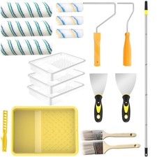Paint Roller Kit with Extension Pole, Paint Brushes Set for Walls, Painting S...