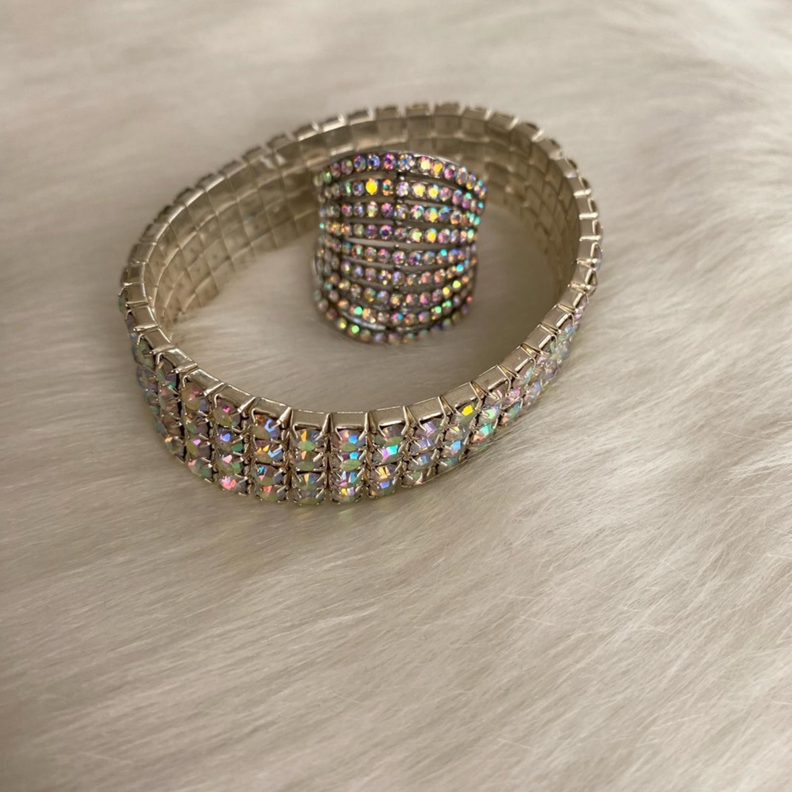 Rhinestone Multi-Row Statement Ring 9 - image 5