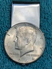 1964 JFK Kennedy Silver Half Dollar Money Clip Vintage Coin + Clip