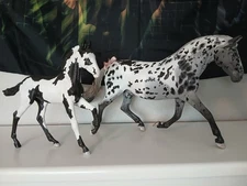 Breyer Traditional Models Andalusian Mare And Foal Set Custom Painted Appaloosa