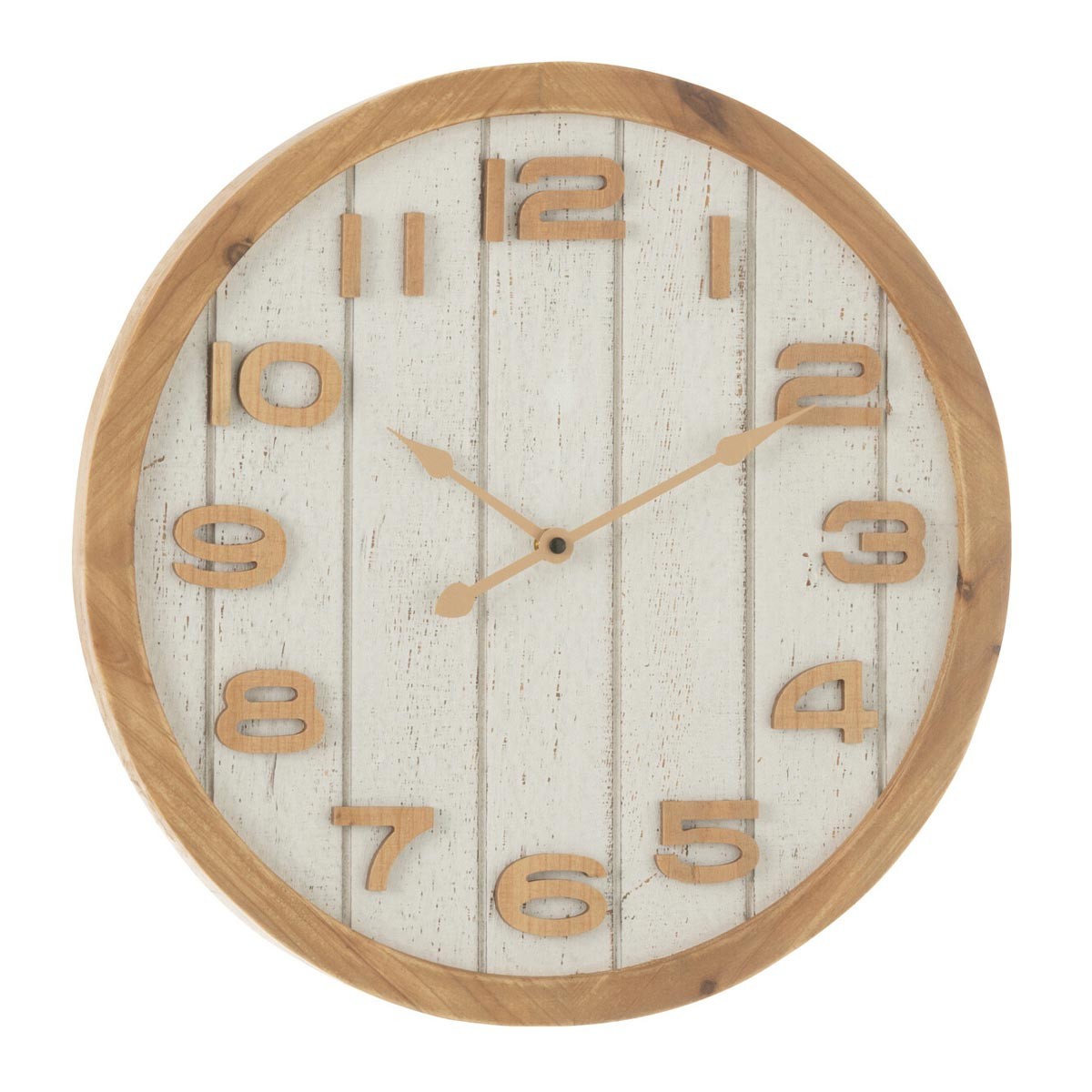 Horloge murale en bois Beatriz 40cm coloris blanc et naturel pour salon