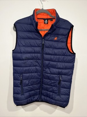 US Polo Grand blue and orange puffer vest with zip pockets NFL team colors
