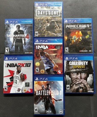 PlayStation 4 Games Lot (7) Games PS4  Minecraft, Uncharted, Assassins Creed  