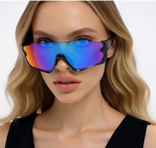 Fashion Sunglasses Women Oversize Shield Wrap Around Sporty Shades Beach Eyewear