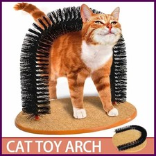 Cat Toy Arch Self Groome Pamper Feline with A Massage Grooming Rubbing Brush