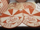 Vintage Lot of 6  Iroquois /koch,Beer Double-Sided Paper Sign Tray Liners, 11/12