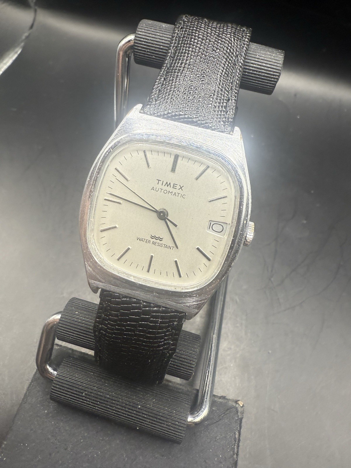 1983 Timex E-Line Silver Tone Automatic Men’s Wat… - image 7