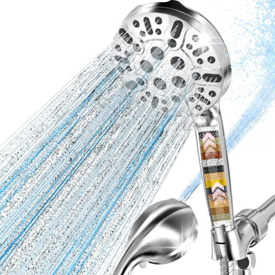 #ad Filtered Head Handheld 9 Settings High Pressure Hard Water Premium Chrome Shower $51.99