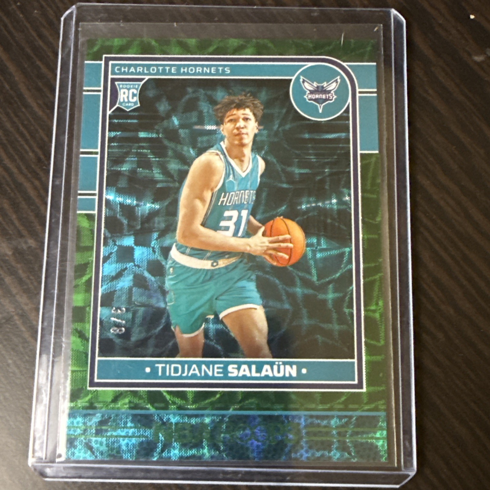 Tidjane Salaun RC 2024-25 Panini NBA Hoops Green Scope /8 SSP Hornets #236