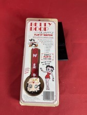 VINTAGE BETTY BOOP LCD QUARTZ FLIP IT WATCH MINT & COMPLETE IN BOX