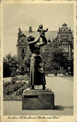 Postcard Zwickau in Saxony, monument mother and child - 4627620