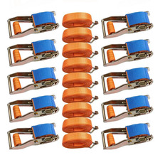 10x Ratchet Tie Down Straps 50mm x 10Metre 5 Ton Claw Hooks Tie Down