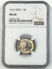 1913-P Buffalo Nickel NGC MS66 Type 1 5c Five Cent Philadelphia US Coin BU!