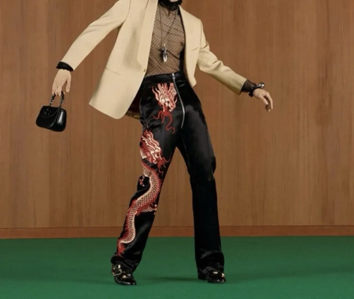 Blazer monopetto Gucci con toppa logo taglia IT 44