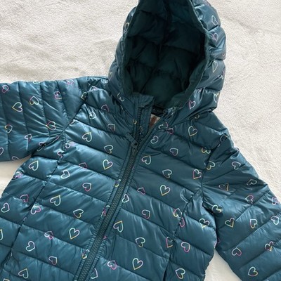 Jumping Bean Girls Size 4T Jacket Teal With Hearts Pockets Zip Up