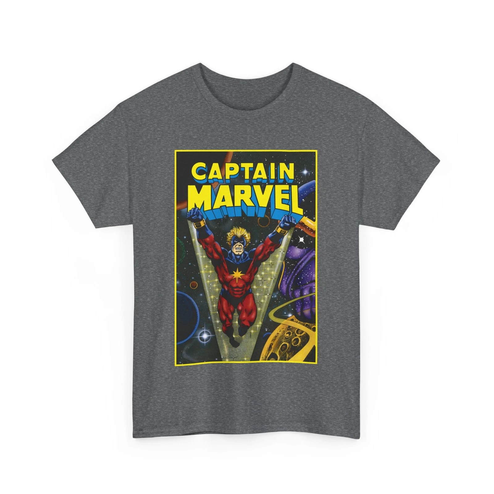 Captain Marvel T-Shirt - Jim Starlin Art - Mar-Vell - Thanos - Marvel Comics