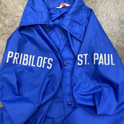 Vintage Saint Paul Island Alaska Coach Jacket Medium Souvenir Fur Seal Birds 70s - Picture 4 of 10