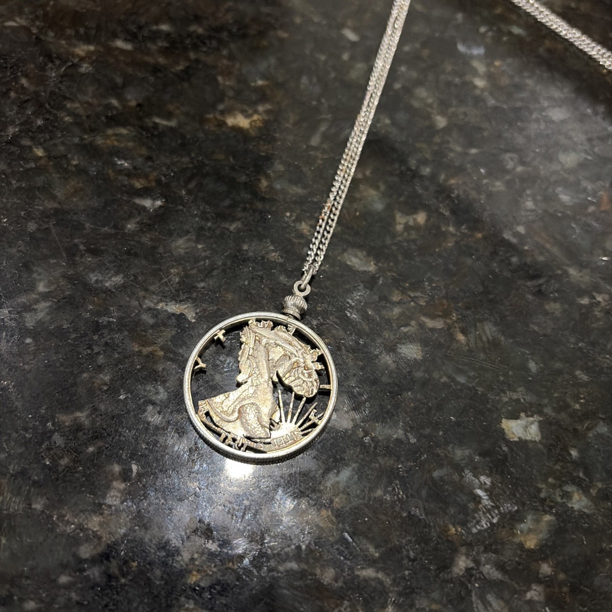walking liberty coin cut out pendant