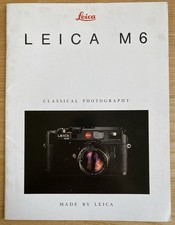 LEICA M6 LUXURY RANGEFINDER CAMERA BROCHURE 1991. ENGLISH TEXT