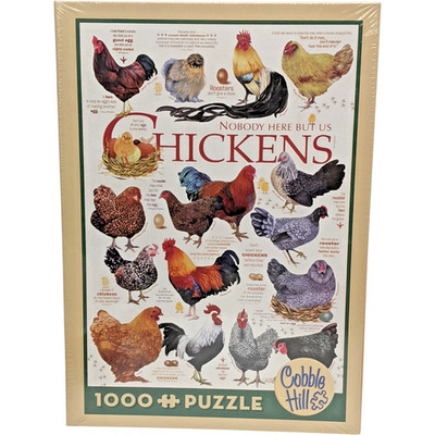 Chicken Puzzle Nobody Here But Us Chickens Ashley Davis 1000 pc 19x26'' Sealed