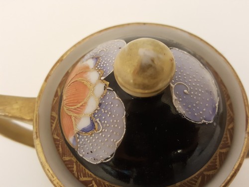 Vintage Japanische Satsuma Stil Zuckerdose handbemalt 2 Griffe Nippon - Bild 12 von 16