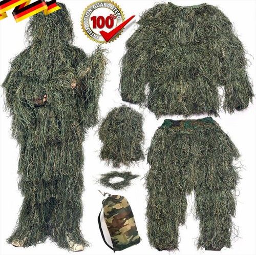 3D Ghillie Suit woodland Tarnanzug Camo Camouflage Kleidung Jagd Einheitsgröße - Bild 2 von 23