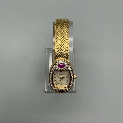 Elgin Womens Watch 18mm Gold Tone MOP Dial Ruby Gem  display picture 1