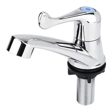 Fdit ABS Plastic Water Tap Single Cold Faucet Water Nozzle G1/2 Bathroom Basin K