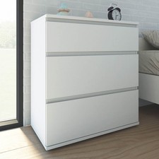 Nova Chest Of Drawers Matt White 3 Drawers Furniture (H)835 (W)768 (D)400mm