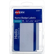 3 Pack Avery Removable Removable Name Badge Labels, 25 Ct