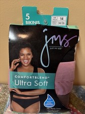 Womans Underwear Plus Size 14 Bikini Just My Size Panties 5-Pack New JMS