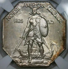 1925__MS 65-CAC'd__Norse American Medal__THICK Silver__NGC