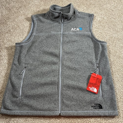#ad NWT The North Face Gray Knit Fleece Lined Zip Up Vest ACA Group Men’s XL $54.99