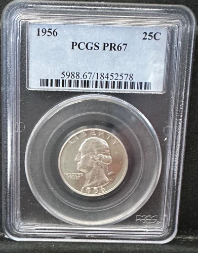 1956 Washington Quarter 25C PCGS PR67