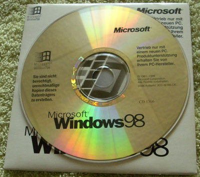 Microsoft Windows 98 original Installations CD
