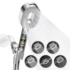 Filtered High Pressure Shower Head with Handheld 5 Spray Mode Water Saving