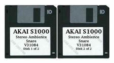 Akai S1000 / S3000 Set of Two Floppy Disks Stereo Ambience Snare V31084