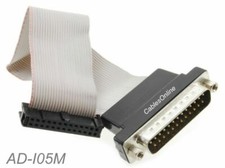 DB25 Male to 26-Pin 2x13 IDC Female Motherboard Header Parallel Adapter