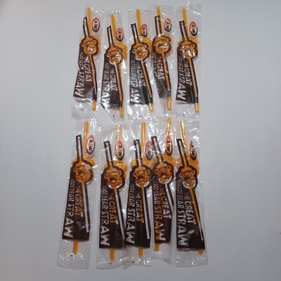 Set of 10 A&W Restaurant GREAT ROOT BEAR STRAW Drinking Drink Root Beer NOS