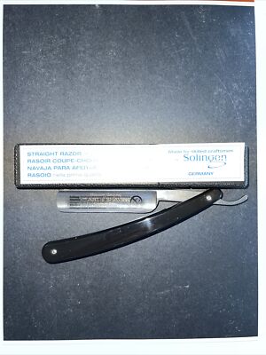 Dovo Straight 5/8 Razor Dark Carbon Handle shave ready Art Of Shaving Collection
