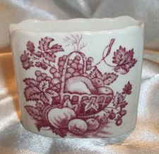 Antique Mason’s Ironstone FRUIT BASKET England Toothpick Holder Red & White