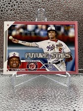CJ Abrams 2023 Topps Series 1 Future Stars Mother's Day Hot Pink /50 #35