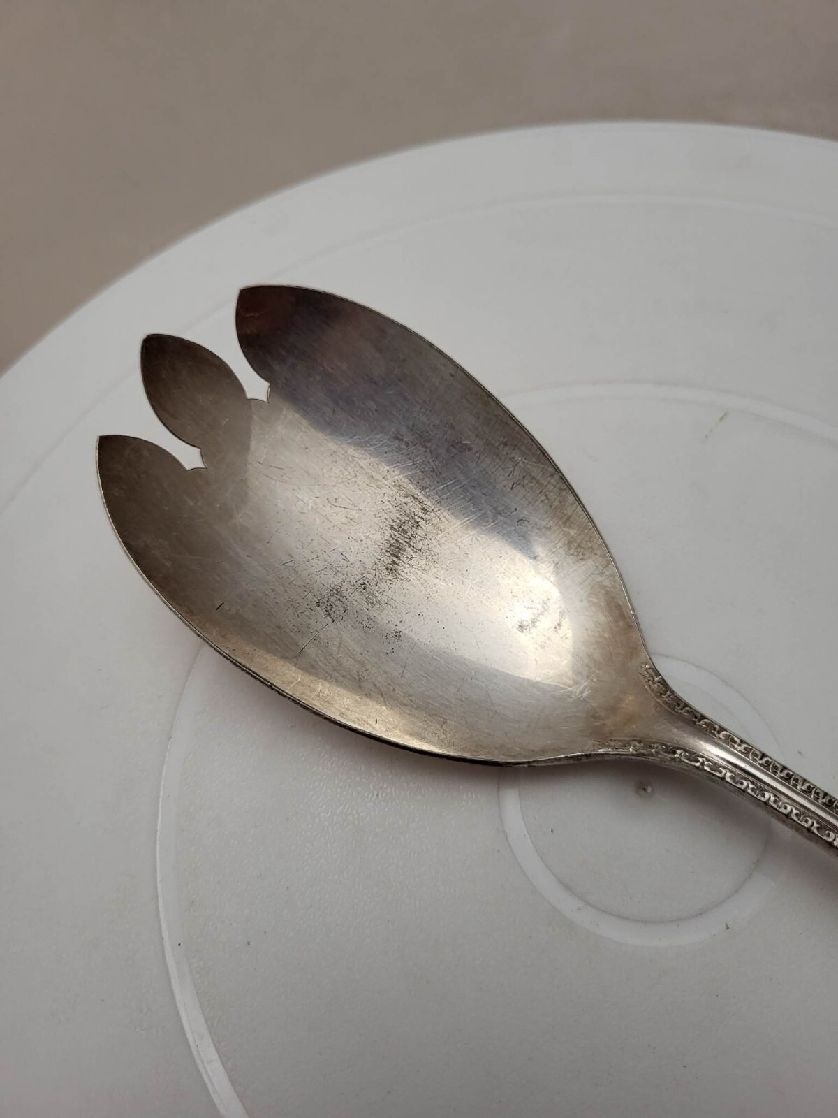 Wm A Rogers AA Silver Plate Large Fork Salad Serving Spoon Flatware Spork 8 3/4