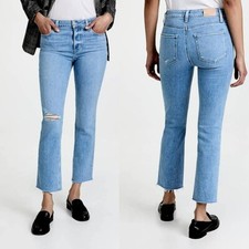 NWT New 229 PAIGE Cindy Raw Hem Cruiser Destructed Jeans Size 27