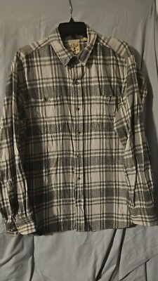 Red Head CO Mens Flannel Size XL Gray Plaid 100% Cotton Farm Chore Workwear