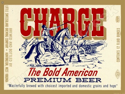 Charge Premium Beer Label 9'' x 12'' Metal Sign