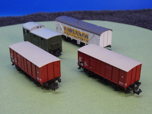 Minitrix / Roco Güterwagen 4 Stück Gebraucht 1:160 NB102 - Bild 2 von 3